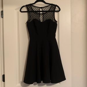 Black Homecoming Dress with Polka Dot Detail
